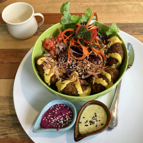 Falafel bowl from Pure Vegan Heaven in Chiang Mai.