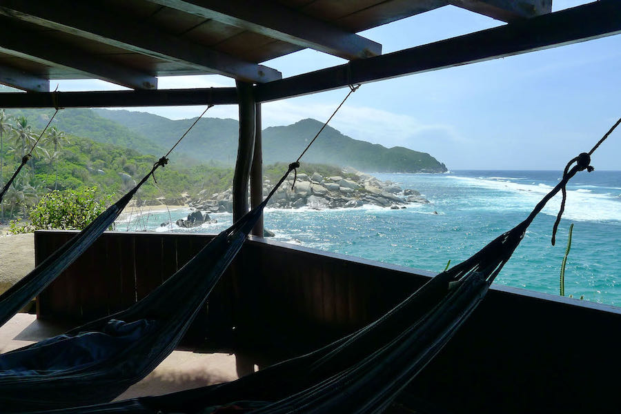 Hammocks above Cabo San Juan beach.
