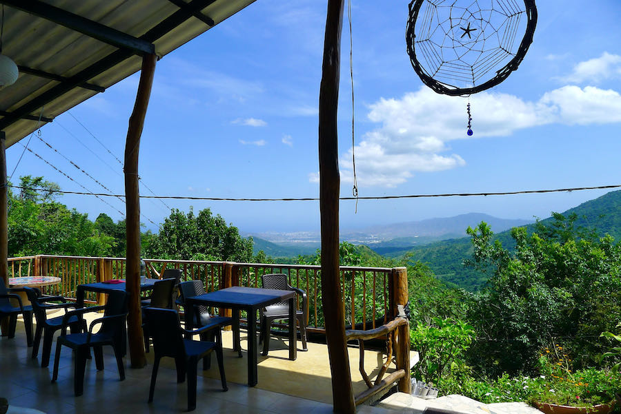 View of Santa Marta from the front deck of a hostel in Minca, Colombia.