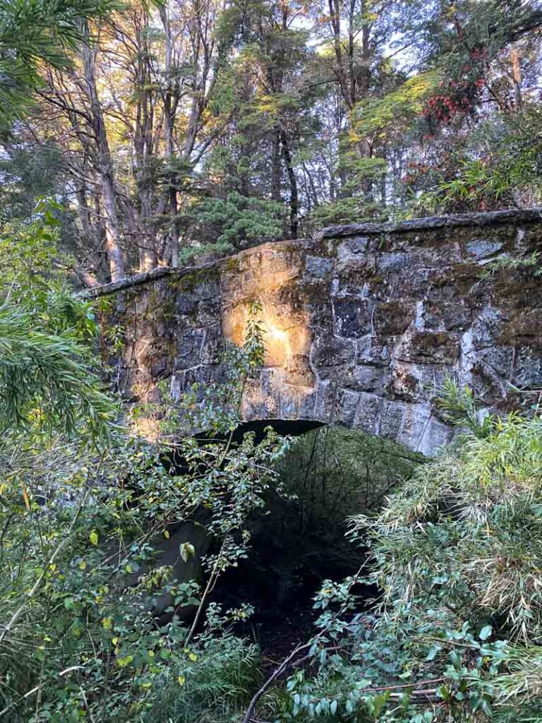 The Puente Romano (old stone bridge) close to the end of the Arrayanes Trail in Parque Municipal Llao Llao.