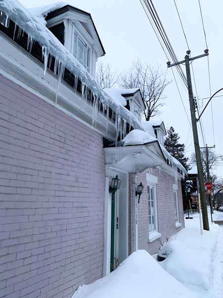 Icicles hang from a historical Westmount home on Chemin de la Côte-Saint-Antoine in February.
