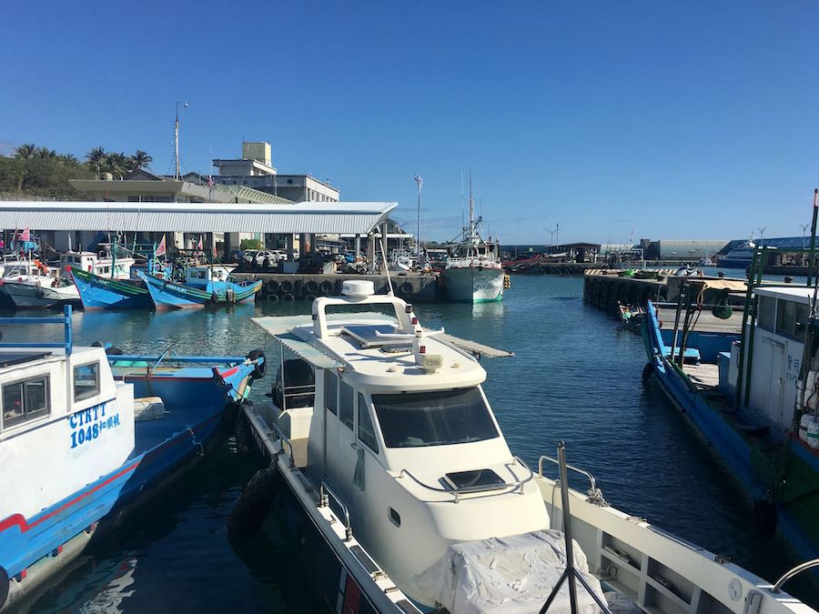 Boats in Fugang Fishery Harbor, where I took a ferry to Green Island from Taitung.