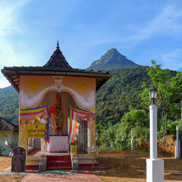 Colorful shrine at the foot of Adam's Peak in Sri Lanka.