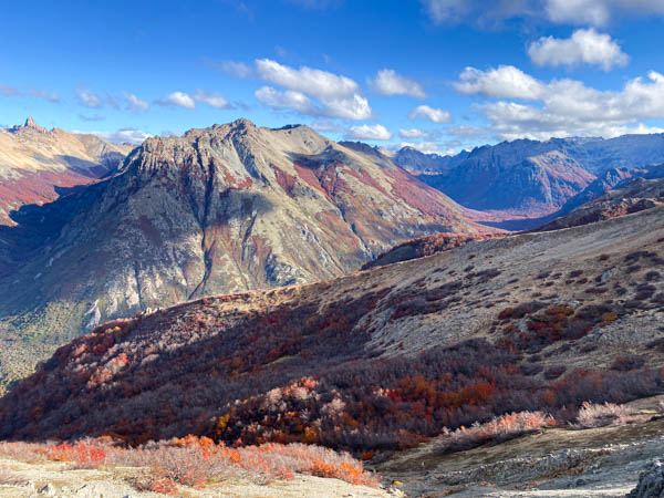 Hiking Cerro Bellavista near Bariloche in autumn.