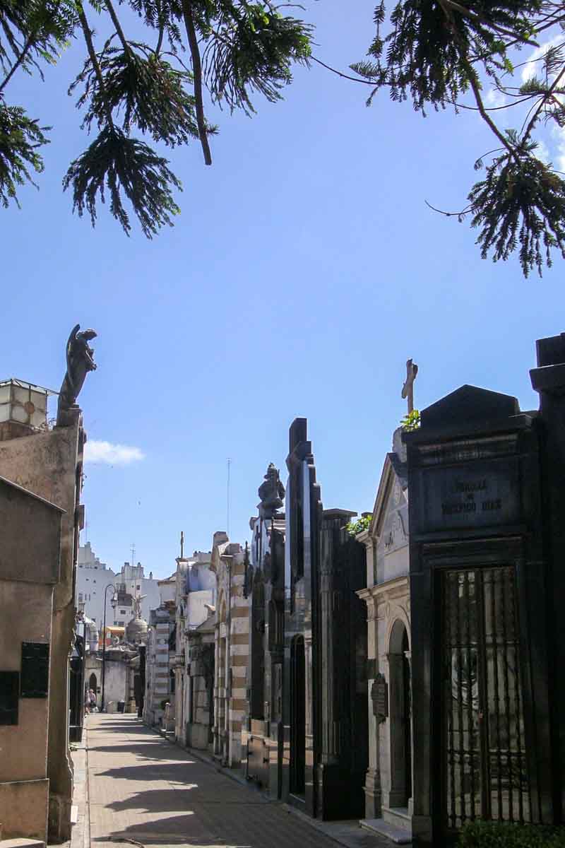 Ornate tombs in the Cementerio de Recoleta.