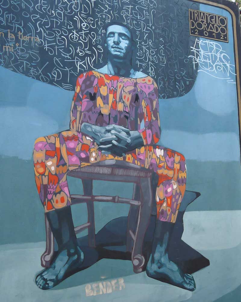 Street art in Pasaje Russel in Palermo