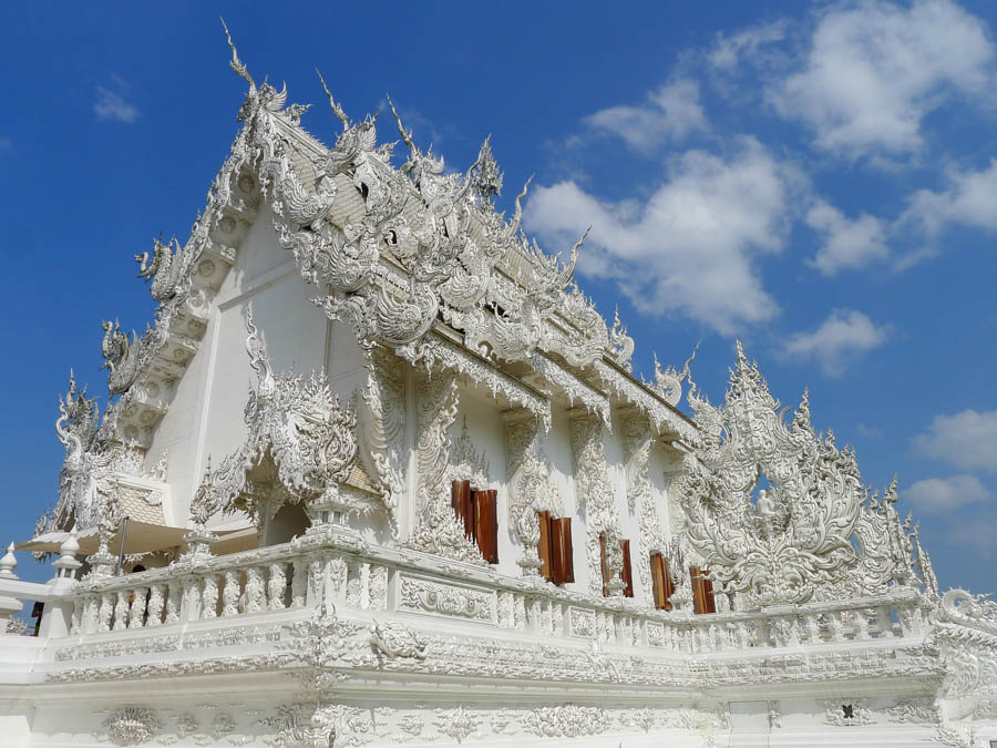 The White Temple (Wat Rong Khun) in Chiang Rai, a must-visit on any 3-week itinerary for Thailand.