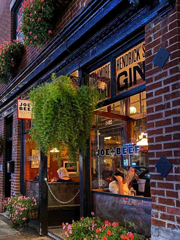 Joe Beef - one of the most famous restaurants in Montreal.
