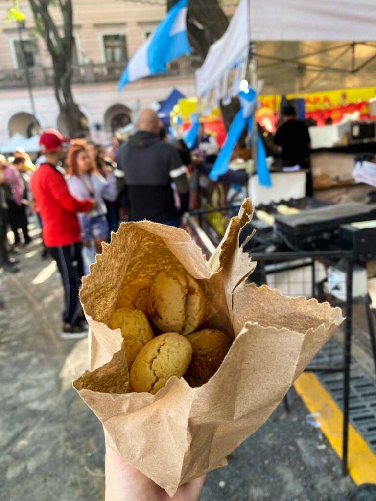 A bag of chipas (a traditional snack from Northern Argentina) I bought at the Feria de Mataderos.
